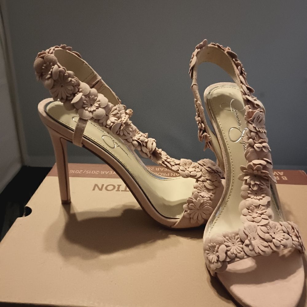 💯🔥JESSICA SIMPSON JESSIN DRESS SANDALS, WOMEN'S SIZE 7.5M, BLUSH🔥🔥SLIGHTLY - Picture 2 of 9